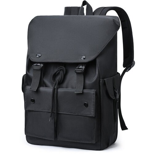 Рюкзак молодёжный, для учебы, работы, ноутбука, школьный RAMMAX. IT'S MY STYLE RKZ-13/черный_кнопки