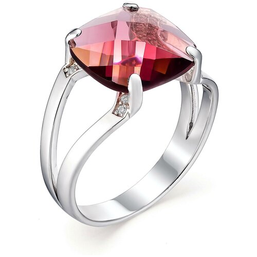 фото Алькор кольцо с родолитом и фианитами из серебра 01-0634-0рдк-00, размер 18.5