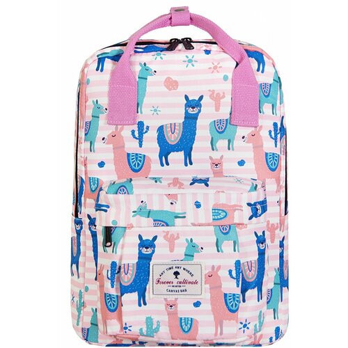 фото Рюкзак / forever cultivate / 9021 сумка-рюкзак ламы 38х14х28 см / розово-белый