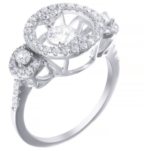 фото Element47 кольцо из серебра 925 пробы с кубическим цирконием sl32102a1_ko_001_wg, размер 17