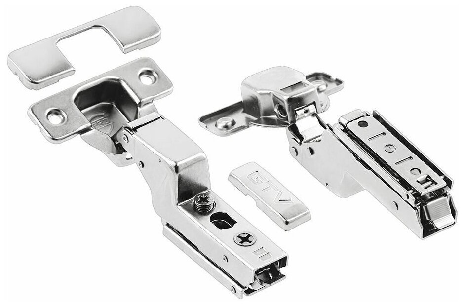 Петля SOLID PRO полунакладная самозакрывающаяся, регулировка в 3 плоскостях, прямая планка CLIPON GTV - фото №2