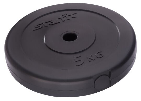 Диск пластиковый STARFIT BB-203 5 кг, d=26 мм, черный 1/4