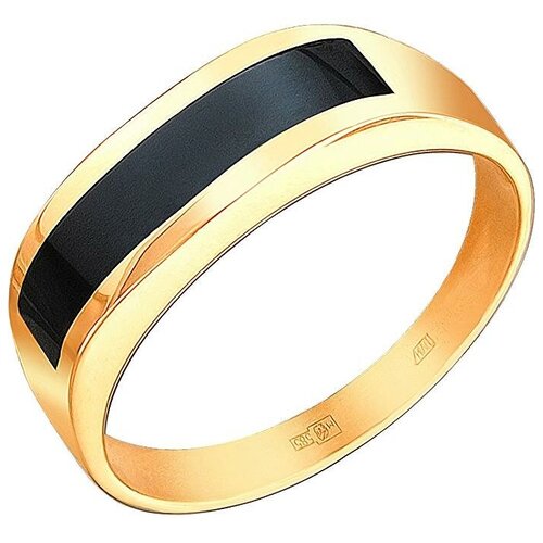 фото Эстет кольцо с 1 ониксом из красного золота 01т411589-1, размер 18.5