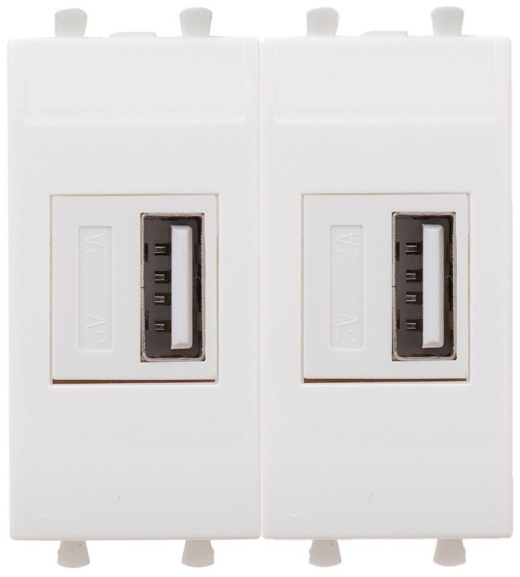 фото DKC Avanti Белое облако Зарядное устройство USB 2.1А 2 модуля