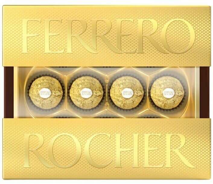 Конфеты хрустящие Ferrero Rocher, из молочного шоколада, с начинкой из крема и лесного ореха, 125 г по 6 шт - фотография № 2