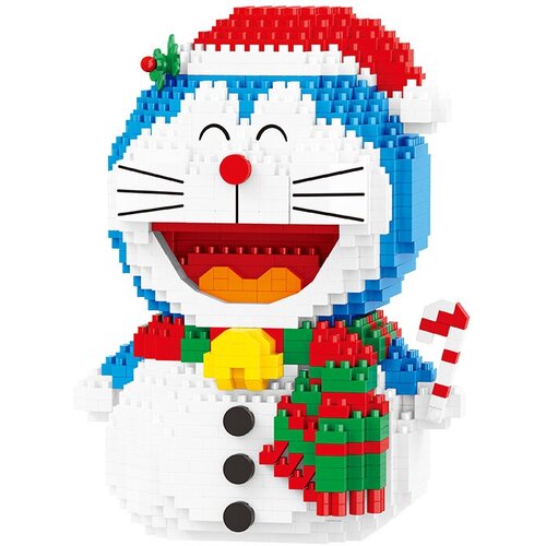 конструктор 3d из миниблоков balody doraemon котик радостный сидит 886 элементов ba16131 Конструктор 3D из миниблоков Balody Doraemon котик снеговик С новым годом 1079 элементов - BA16300
