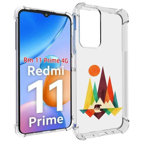 Чехол MyPads нарисованные горы с медведем для Xiaomi Redmi 11 Prime 4G задняя-панель-накладка-бампер чехол mypads нарисованные горы с медведем для xiaomi redmi note 11 4g глобальная версия задняя панель накладка бампер