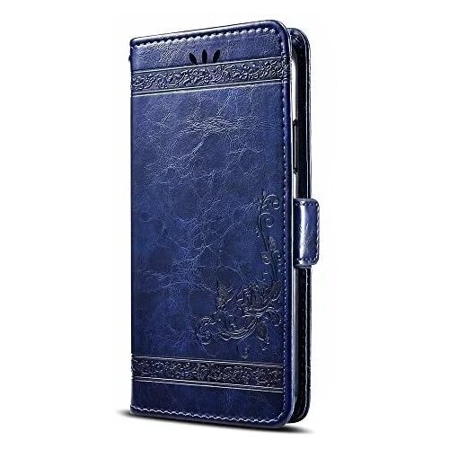 фото Чехол-книжка mypads для samsung galaxy s10 lite / samsung galaxy a91 из качественной импортной искусственной кожи с необычным тиснением «тематика книга в винтажном стиле» ретро синий