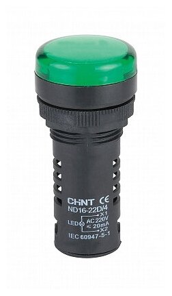 CHINT Индикатор ND16-22DS/4 зеленый АС230В (R) - фотография № 1