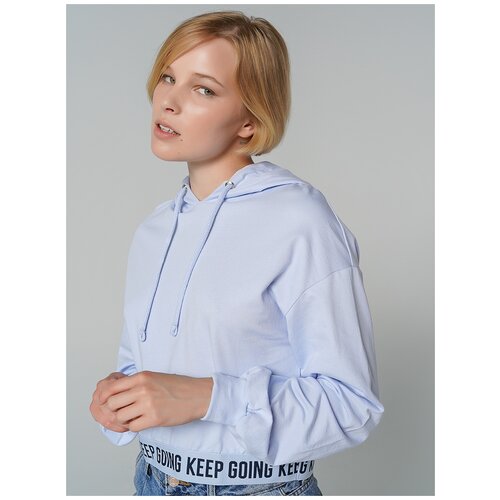 фото Толстовка с капюшоном твое 78365 размер s, голубой, women