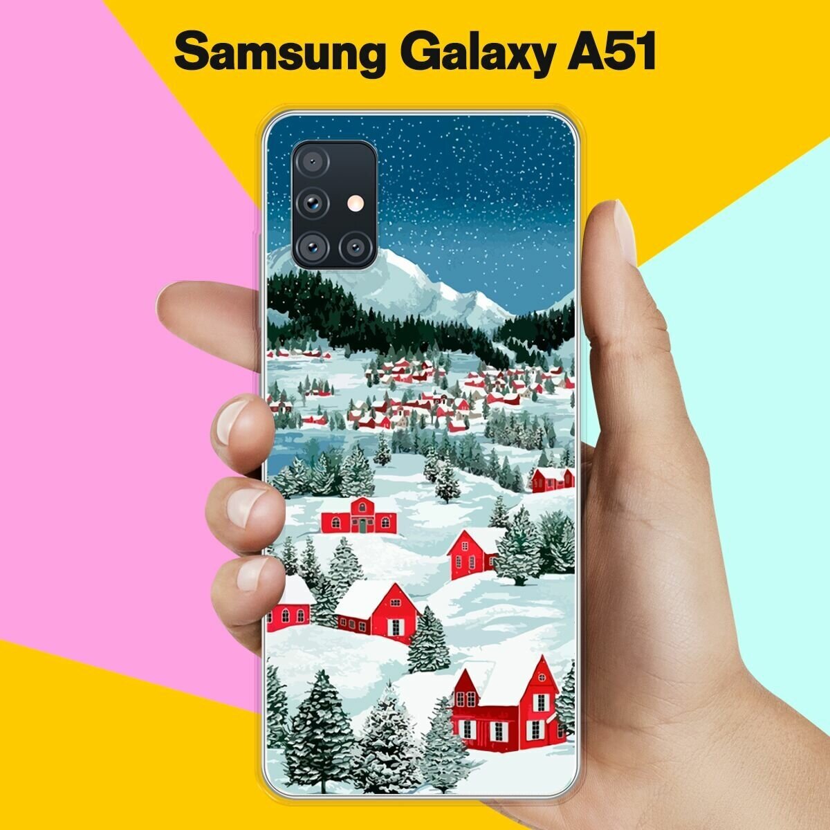 Силиконовый чехол на Samsung Galaxy A51 Рождественский пейзаж / для Самсунг Галакси А51