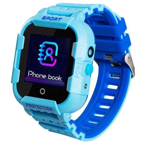 Умные часы для детей Wonlex Детские часы-телефон Smart Baby Watch KT03 GPS, WiFi, камера, 2G, голубой