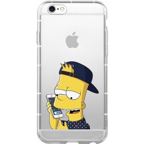 Чехол для iPhone 6 / 6S силиконовый "Барт Симпсон на цифрах"