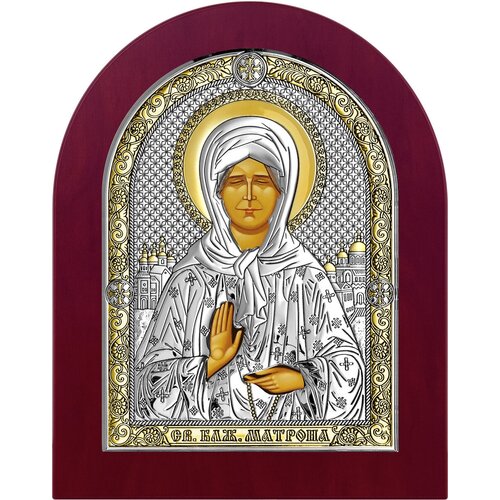 Икона Святая Матрона Московская 6402 (ОW/WO), 8.5х10.2 см