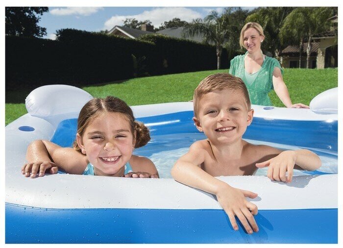 Бассейн 54153 Family Fun Pool 213х206х69см - фотография № 4