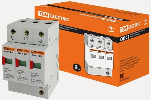 Изображение товара Разрядник ( ограничитель) ОПС1- В 3Р 400В 30-60 кА ТDМ