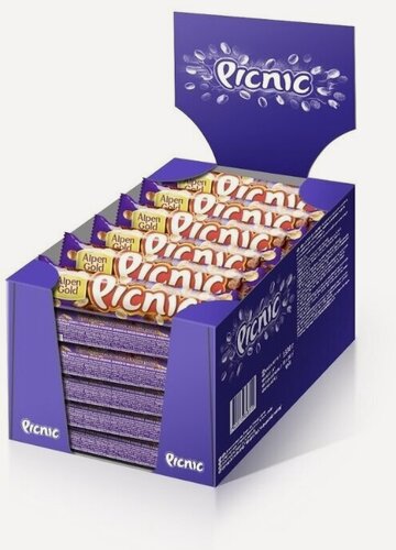 Изображение товара Шоколадный батончик Пикник Picnic, с арахисом и изюмом, 35 шт по 38 г