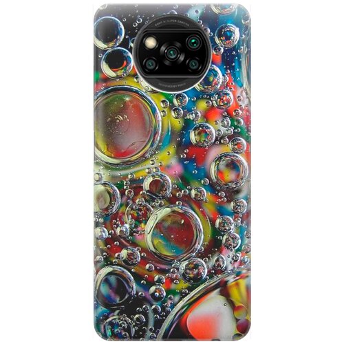 фото Ультратонкий силиконовый чехол-накладка для xiaomi poco x3 / x3 pro с принтом "маленькие пузырьки" gosso