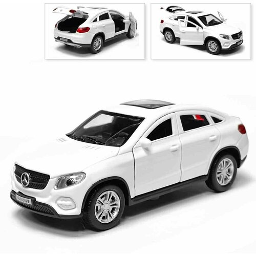 Машинка коллекционная Mercedes Benz GLE Купе, инерционная, металлическая, белый, Технопарк, 12 см