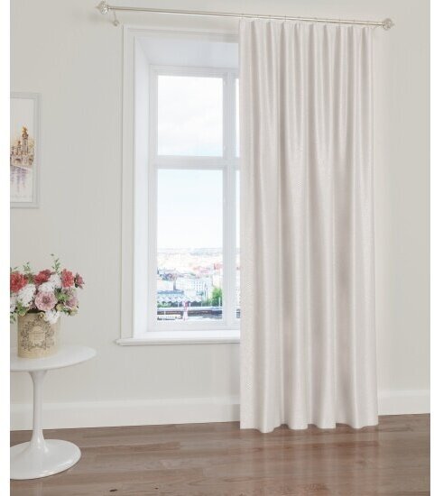 фото Штора портьерная ARCO DORO Жаккард, серо-бежевый, 200*260, (TJ100-2)