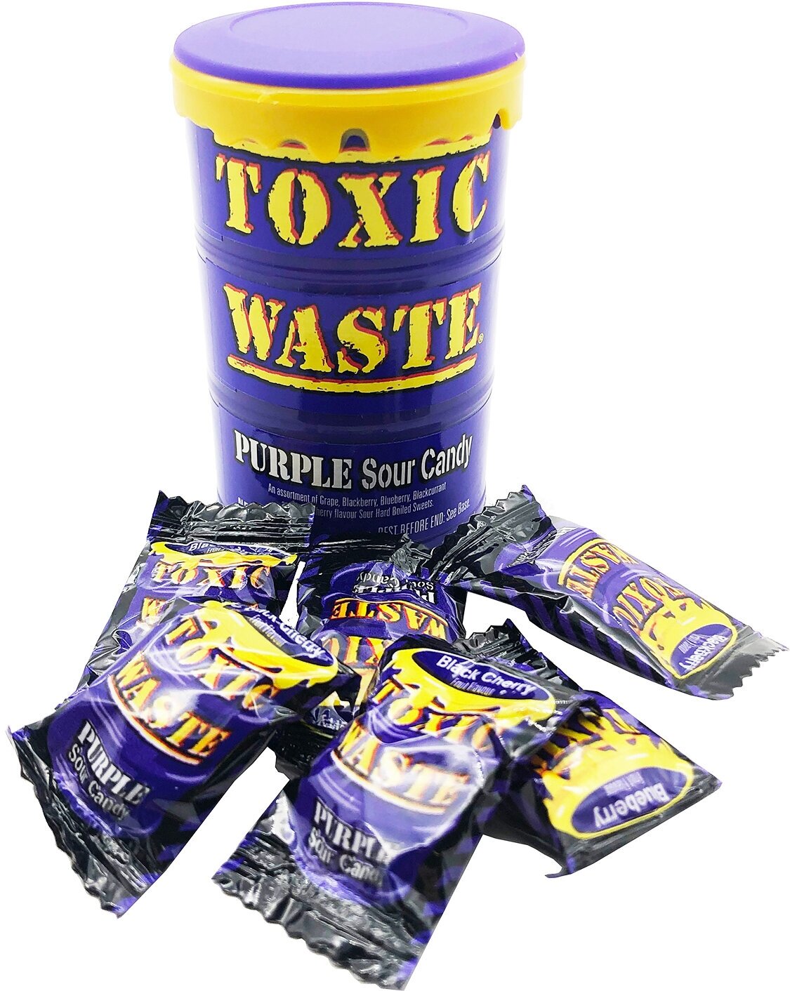 Кислые леденцы Toxic Waste Purple Sour Candy (фиолетовая бочка), 42 г