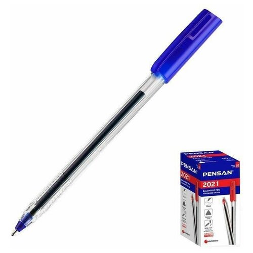 Ручка шариковая масляная Pensan Triangle, чернила синие, узел 1,0 мм, линия письма 0,5 мм, трехгранная, 50 шт.