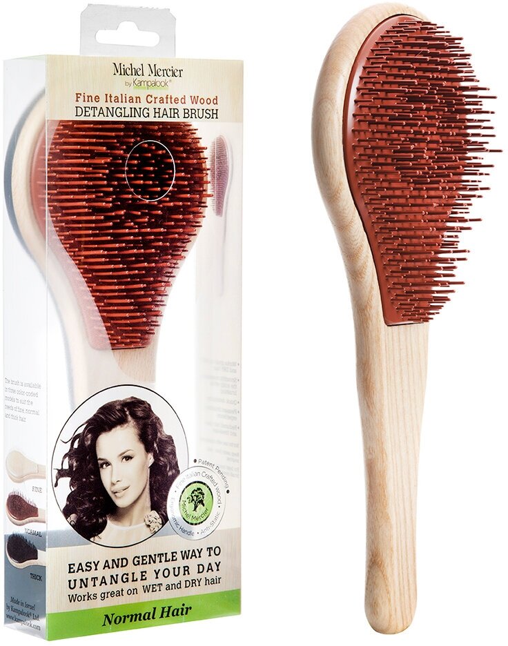 Michel Mercier Щетка деревянная для нормальных волос (Michel Mercier, ) - фото №2