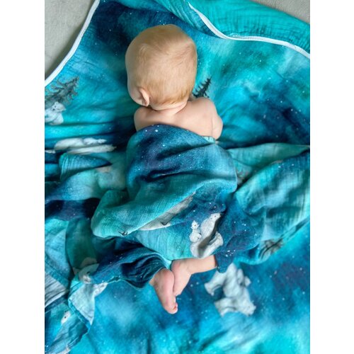 Одеяло муслиновое 4 слоя для новорожденных и детей до 3 лет Polar Bears