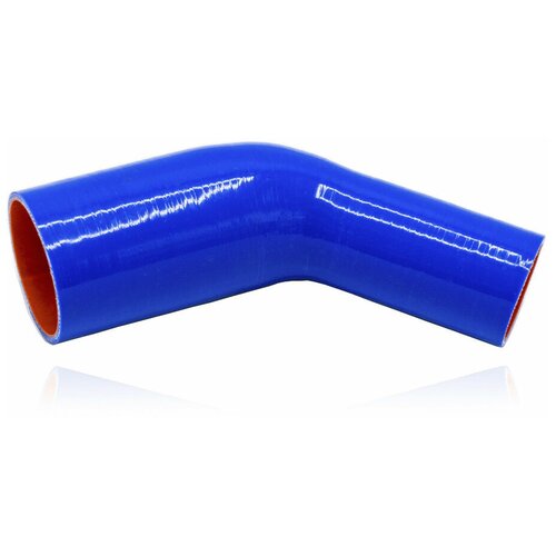 Патрубок силиконовый с переходом, угол 45 градусов, d57x76, L150x150