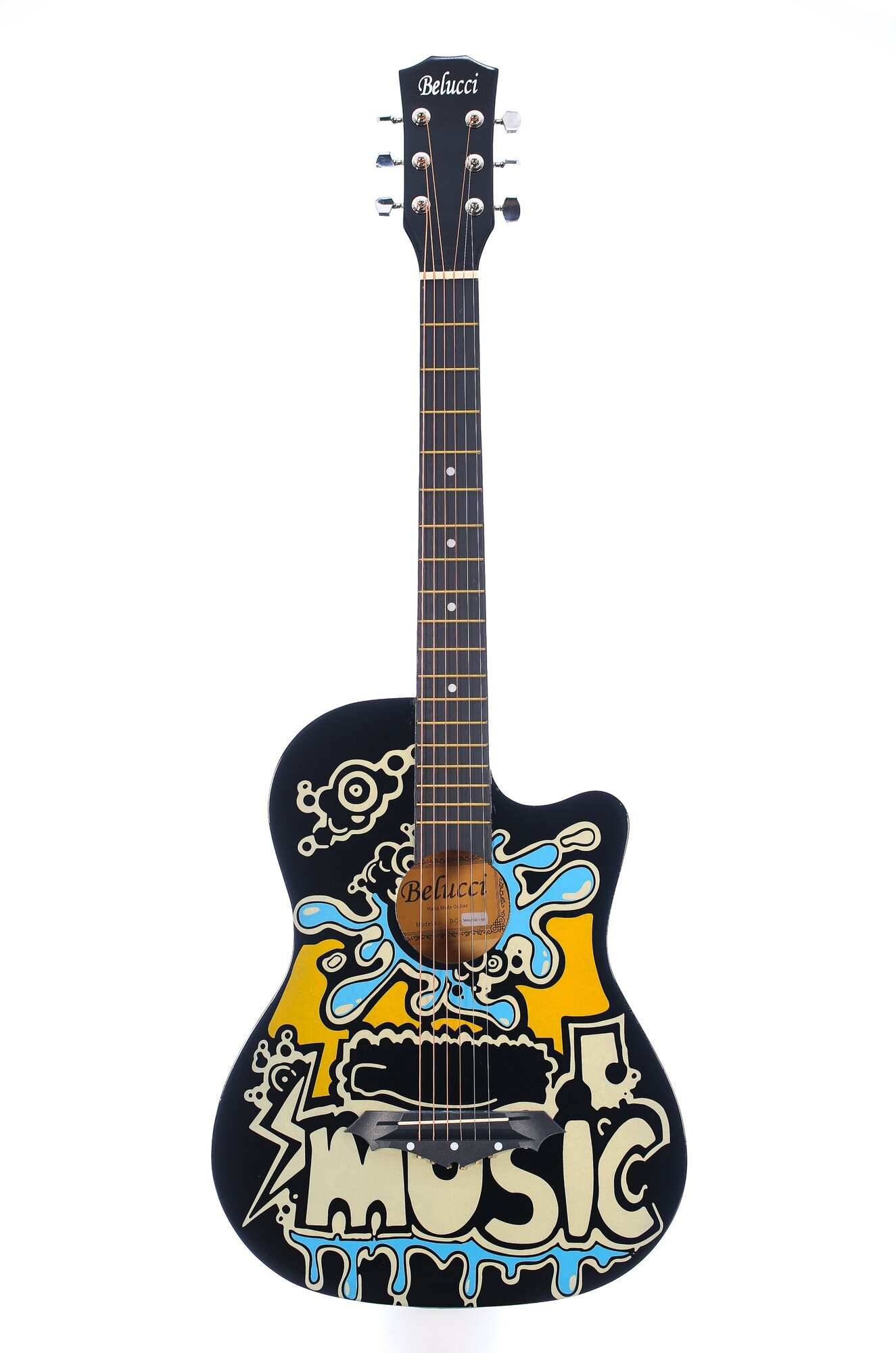 Акустическая гитара Belucci BC3840 1424 (Music),38"дюймов, с рисунком