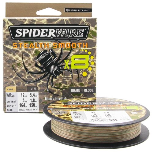 фото "плетеная леска spiderwire stealth smooth 8 braid камуфляжная 150м 0,06мм 5,4кг"