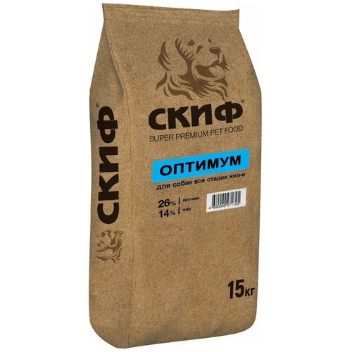 Скиф оптимум сухой корм для собак на всех стадиях жизни 15 кг.