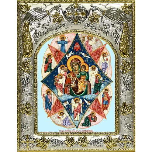 Икона Божьей Матери Неопалимая купина, 14х18 см, в окладе тучная гора икона божьей матери 14х18 см в окладе