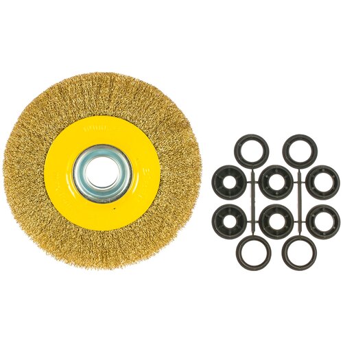 Щетка крацовка дисковая с комплектом переходников 200 мм 32 мм Biber 70980 тов-076225 15738045 2670₽