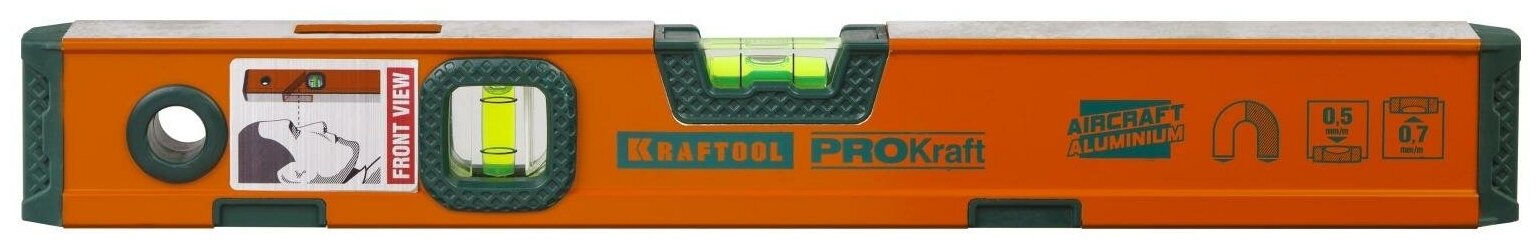 Уровень KRAFTOOL "KRAFT-MAX" магнитный особо усил, 2 ампулы, 2 фрезеровванные поверхности, 40см 34575-040