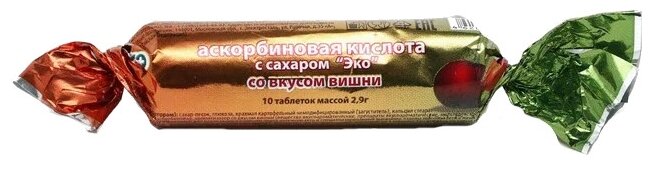 Аскорбиновая кислота с сахаром "Эко" таб., 10 шт., вишня