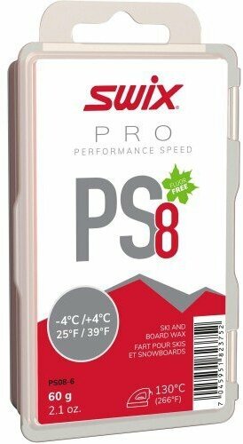 Мазь Swix PS8 скольжен. для лыж/сноуб. темп.:+4/-4 тверд. 60гр красный (PS08-6) - фото №2