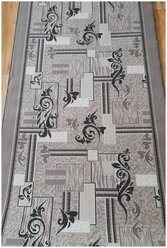 Ковровая дорожка на войлоке, Витебские ковры, с печатным рисунком, 1530, серая, 1.3*3 м