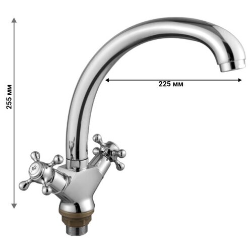 Смеситель для кухни с высоким поворотным изливом Zdian (Z142671) хром, латунь