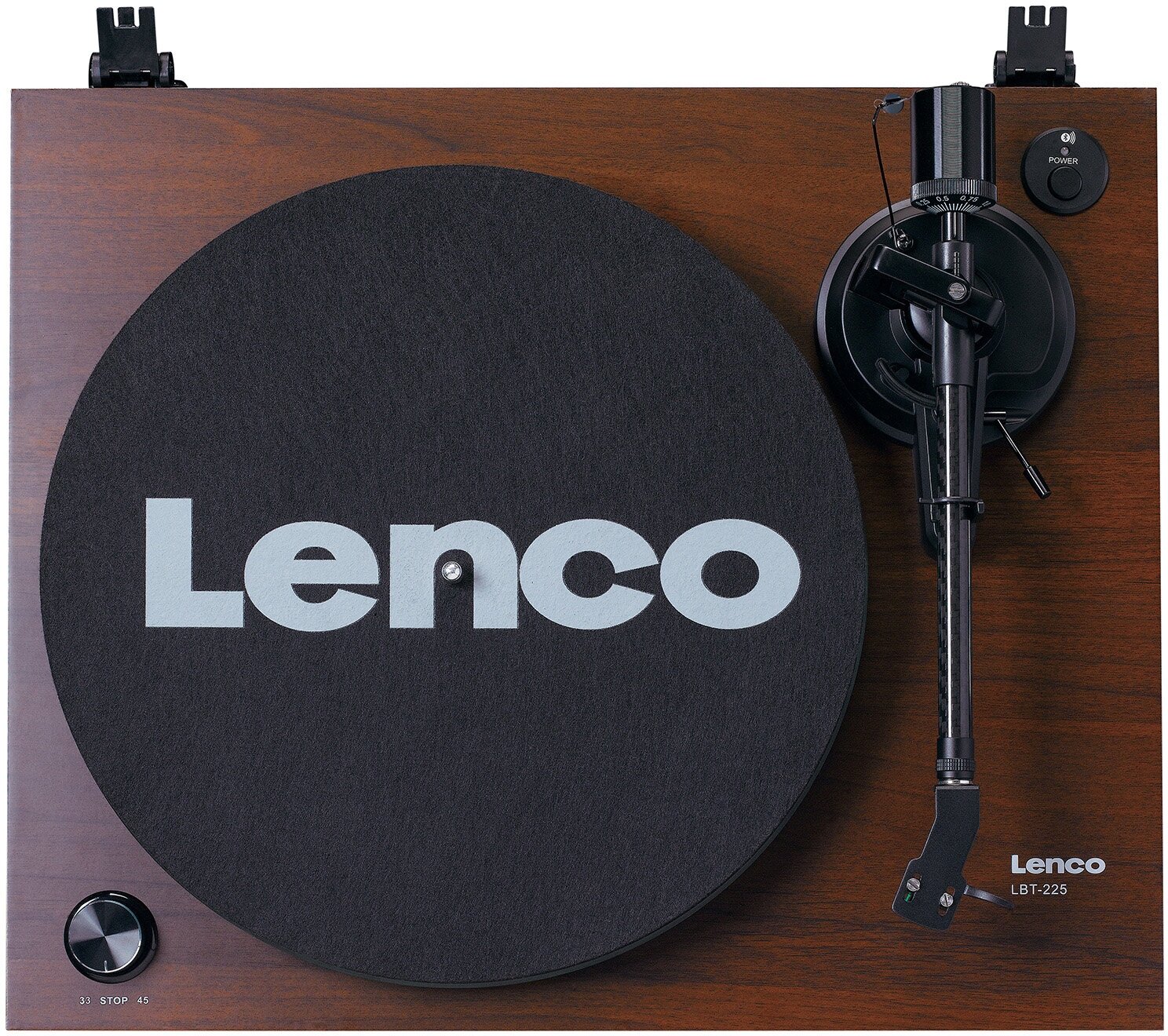 Виниловый проигрыватель Lenco LBT-225 WALNUT c Bluetooth и стеклянным диском