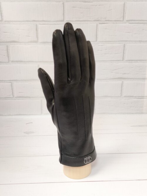 Перчатки Elma, демисезон/зима, натуральная кожа, размер 8.5, черный