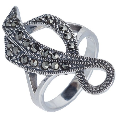 фото Марказит кольцо с марказитами из серебра hr639, размер 18.5