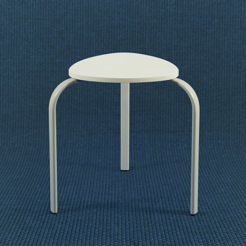 Кухонный табурет «Фолио», белый, серебристый