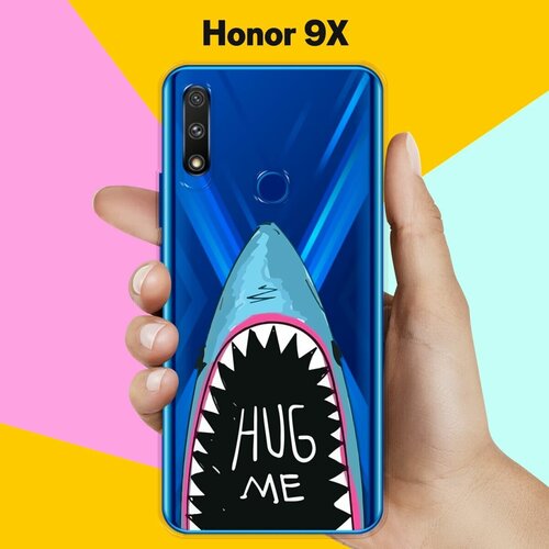 силиконовый чехол на honor 9x синие листья для хонор 9 икс Силиконовый чехол Акула на Honor 9X