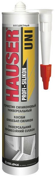 фото Герметик силиконовый HAUSER Uni универсальный 260мл бесцветный, арт.07479