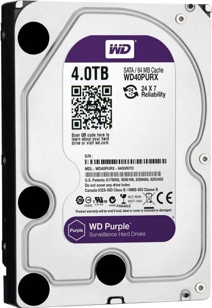 Жесткий диск Western Digital WD40PURX 4Tb IntelliPower SATAIII 3.5" HDD