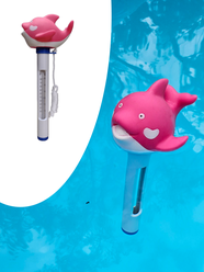Термометр для бассейна розовый китёнок и силиконовая губка, KF