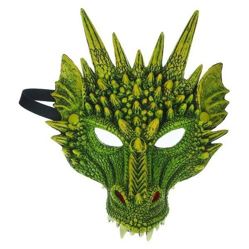 фото Карнавальная маска "дракон", цвет зелёный 2922592 сима-ленд
