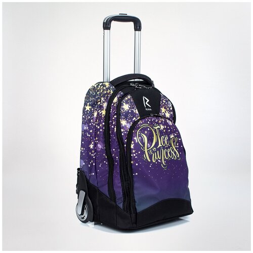 Сумка спортивная сумка-рюкзак , 40 л, 26.5х45х39 см, ручная кладь, опорные ножки, выдвижная ручка, плечевой ремень, фиолетовый