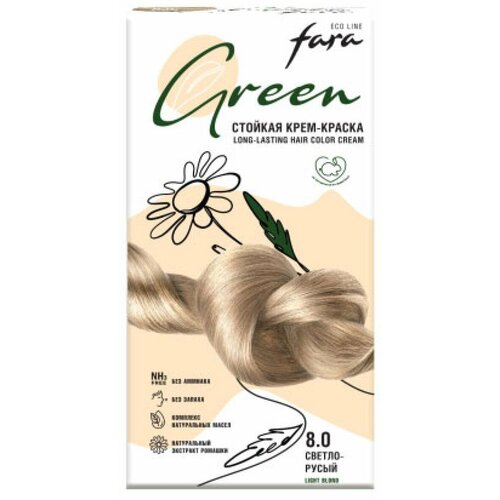 Fara Краска для волос FARA Eco Line Green 8.0 светло-русый, 125 г